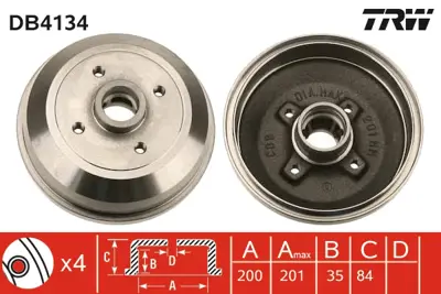 TRW DB4134 ARKA KAMPANA Takım COR.B ABS 418025 90509107 90425920 418051 90375251 414025