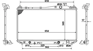 NRF 53570 Motor Su Radyatoru Honda Cıvıc  2001-2006 Otomatık Vıtes (350×658×16) 