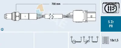 FAE 75034 Lambda Sensörü 2,0tdı Ckub-Caab-Cbab-Cffa-Cbba 55191127 551911270 55191128 552149160 51801278 55214916 55202369 9S519G444BB 55199793 392102C220