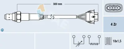 FAE 77246 Oksijen Sensörü 270mm Z18xe  Vectra-C-B 