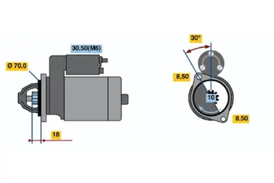 BOSCH 0 001 108 217 Mars Motoru (12v 1,6kw 10 Dıs) A-Class W168 97>04 W169 04>12 B-Class W245 08>11 A005151740180