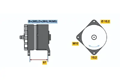 BOSCH 0 120 468 131 Alternator P.R 124 / 360 09.1995 09.2004; T 124 / 400 03.1995 01.2000; T 124 / 420 06.1996 02.2002; 1516423R 1749769