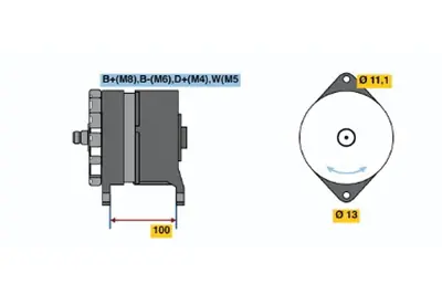 BOSCH 0 120 468 135 Alternator Fh 12 340 08.1993 08.1998; Fh 12 380 08.1993 08.1998; Fh 16 520 08.1998 12.2002; F 1516644R