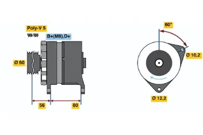 BOSCH 0 120 469 028 Alternator Tıpo 1.6 03.1993 10.1995; Tempra 1.6 I.E. 04.1993 12.1996; Tıpo 1.4 I.E. 10.1993 1 