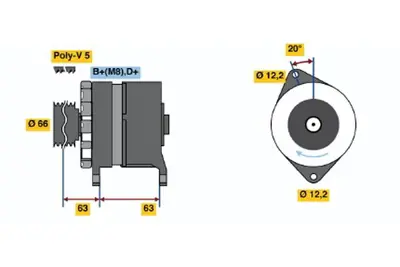 BOSCH 0 120 469 034 Alternator Tıpo 1.8 I.E. 03.1993 10.1995; Delta 2.0ı 16v 06.1993 12.1995; Tempra 2.0 I.E. 04.19 60811538