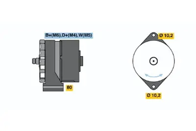 BOSCH 0 120 469 643 Alternator R 420 02.2004 ; R 420 09.2007 ; R 410 10.2011 ; P 230 09.2004 ; R 420 02.2006 1516533R 371972