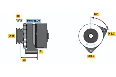 BOSCH 0 120 469 993 Alternator 940 2.3 Turbo 09.1994 07.1998; 740 2.3ı 08.1988 07.1994; 240 2.0ı 04.1991 07.1992; 