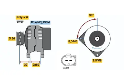 BOSCH 0 121 715 020 Alternator 59903017K 59903017KX