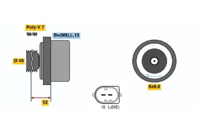 BOSCH 0 122 0AA 1J0 Alternator X 5 4.4 I 03.1999 09.2003; 535 I 01.1996 07.2003; 740 I.Il 01.1996 08.2001; Range 12317508052