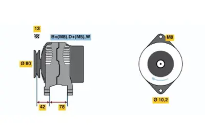BOSCH 0 123 310 052 Alternator Atleon 120 09.2000 10.2006; Atleon 110 3.0 09.1999 10.2006 