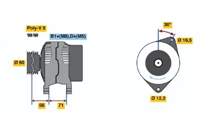 BOSCH 0 124 325 058 Alternator 12v 90a Palıo Doblo Stılo Brava Bravo 1.6 16v (Genıs Ayak) 