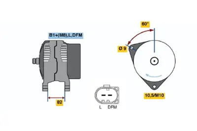 BOSCH 0 124 515 058 Alternator A4 1.8 11.1994 04.1999; A4 1.6 10.1996 07.1999; A4 1.8 Avant 11.1994 04.1999; A4 1 38903018F 38903018FX