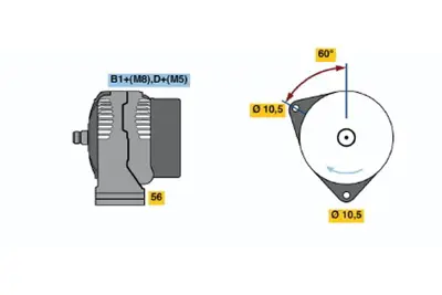 BOSCH 0 124 515 126 Alternator 6210r 01.2012 ; 6125m 08.2012 ; 6125r 01.2012 ; 6130 12.2009 ; 6130m 4.5 09.2009 