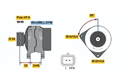 BOSCH 0 124 525 035 Alternator 14v 150a Berlıngo C2 C3 C4 C5 Jumper Xsara Partner Ducato Partner Boxer 