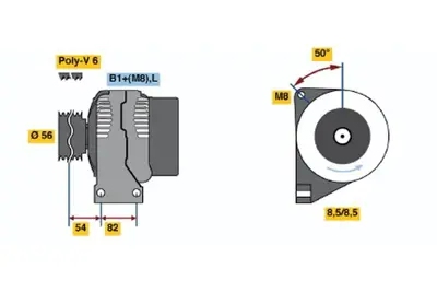 BOSCH 0 124 625 001 Alternator Xc90 I T6 Awd 01.2003 07.2006; S80 I 2.8 T6 05.1998 07.2001; S80 I 2.9 08.1999 07. 