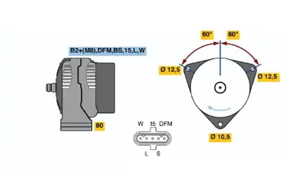 BOSCH 0 124 655 042 Alternator 