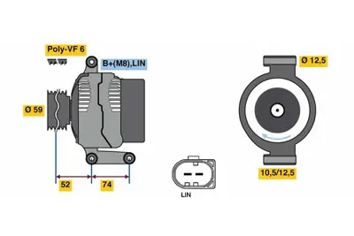 BOSCH 0 125 811 013 Alternator 14v 210a Tourneo Custom 2.2tdcı Transıt 2.2tdcı 12> BK2T10300DA