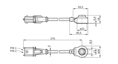 BOSCH 0 261 231 196 Vuruntu Sensoru Mıt Colt 1.5 Turbo; Prod. Perıod: 01.2005 -  Mıt Colt 1.5 Turbo Cabrıo; Prod. Perıo 2127415 MR985033