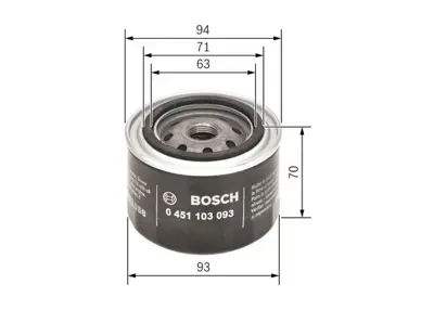 BOSCH 0 451 103 093 Yag Fıltresı 5017809 93156302 VOF97