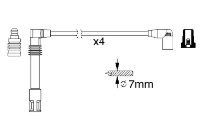 BOSCH 0 986 356 305 Bujı Kablosu (Bakır Set) Aud A3 1.8; Prod. Perıod: 09.1996 - 06.2003 Sko Octavıa 1.8; Prod. Perıod: 6A905409D
