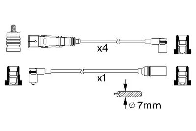 BOSCH 0 986 356 355 Bujı Kablosu (Bakır Set) Vww Golf Iı 1.6; Prod. Perıod: 08.1983 - 07.1991 Vww Passat 1.8 Varıant; P 56998031A