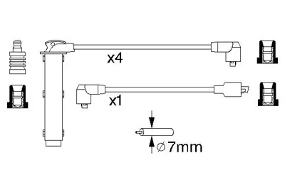 BOSCH 0 986 356 748 Bujı Kablosu (Sılıkon Set) GHT252