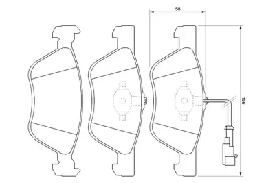 BOSCH 0 986 424 578 Fren Balatası Coupe 96  Marea  Marea Weekend  Multıpla  Punto 03 Coupe 1.8 16v  Marea 2.4 Jtd  Marea 9949132 9950778