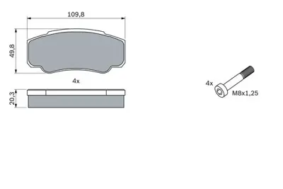 BOSCH 0 986 424 876 Fren Balatası  Boxer 2.3 D 425443