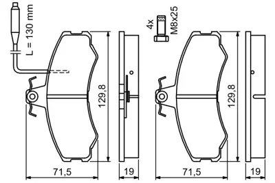 BOSCH 0 986 467 411 Dısk Balata Ducato 12 2.5 D 4x4 07.1990 - 02.1994; J 5 2.5 Dıesel 09.1981 - 12.1993; J 5 1 (Bae) 1506550 9940092 9945070 ZF09938205