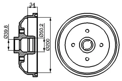 BOSCH 0 986 477 040 Fren Kampanası [200 / 84 Mm] Corsa 1.2 I 03.1993 - 08.2000; Corsa 1.0 I 09.1996 - 09.2000; Corsa 1.2 90007526 90135504