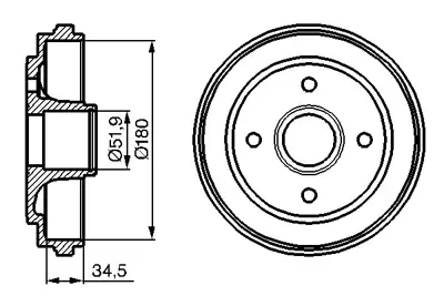 BOSCH 0 986 477 128 Fren Kampanası [180 / 63 Mm] Agıla 1.2 I 06.2000 - 06.2004; Agıla 1.0 I 06.2000 - 08.2003; Wagon R+ 4351183E00000 9208532