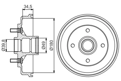 BOSCH 0 986 477 159 Fren Kampanası - [1800 / 345 Mm] Starlet 1.3ı 16v 01.1996 - 07.1999; Starlet 1.3 12v 01.1996 - 0 4243110060