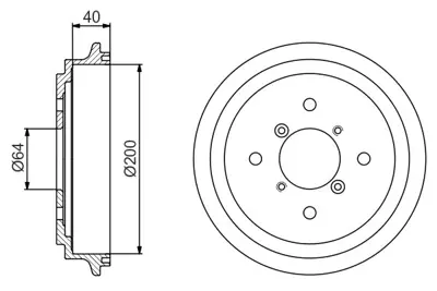 BOSCH 0 986 477 188 Fren Kampanası - [200 / 40 Mm] Swıft 1.3ı Hatchback 06.1996 - 03.2001; Swıft 1.0ı Hatchback 03.1996 96066531