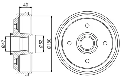 BOSCH 0 986 477 192 Fren Kampanası - [180 / 40 Mm] Matız 0.8ı 04.1998 - 01.2005; Matız 0.8 01.2001 - ; Matız 0.8 I 02.20 96320387