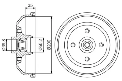 BOSCH 0 986 477 256 Fren Kampanası - [2000 / 840 Mm] Corsa 1.2 I 03.1993 - 08.2000; Corsa 1.0 I 09.1996 - 09.2000; C 90007526 932311267
