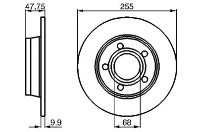 BOSCH 0 986 478 480 Arka Fren Aynası A6 97-05 Allroad 00-05 255x10x5dl Yüksek Karbon Alaşımlı 4B0615601B