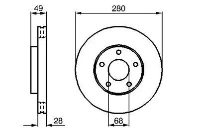 BOSCH 0 986 479 030 Fren Diski Ön Nıssan Prımera P12 02> Maxıma Qx 00> X-Traıl 01> Havalı 280mm Df4316 402064U105 402068H300