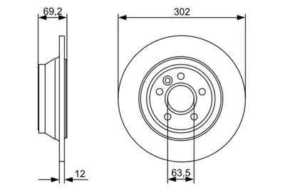 BOSCH 0 986 479 396 Arka Fren Dısk Aynası Volvo / V70 Iıı D4 13> S80 Iı / 2.0 / 3.2 / 2.0tdı 08> Xc70 06> 30769058