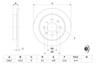 BOSCH 0 986 479 739 Arka Fren Aynası Honda Jazz Iıı 08 5b 283mm 42510TG5H00