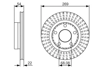 BOSCH 0 986 479 A42 Fren Dıskı Arka [2688 Mm / 222 Mm] Hava Kanallı Yuksek Karbon Alasımlı Passat 1.9 Tdı Varıant 4 4B3615601
