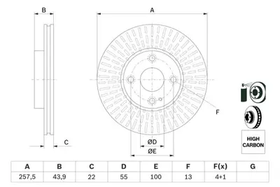 BOSCH 0 986 479 E56 Fren Dıskı DA7R33251