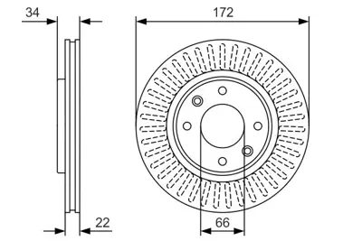 BOSCH 0 986 479 R63 Fren Dıskı 1007  2008  206  207  208  301  307  Berlıngo  C2  C3  C3 Aırcross  C3 Pıcassog C3 Plurıe 4541000 C00004246W1