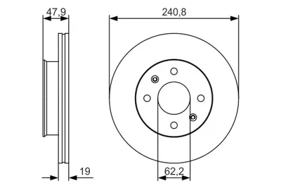 BOSCH 0 986 479 S18 Fren Diski Ön Getz 02> Benzinli Havalı 241mm 517121C100