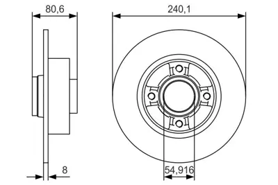 BOSCH 0 986 479 S37 Arka Fren Aynası (Dıskı) Megane Iı Clıo Iıı Modus 1.2 / 1.4 / 1.5dcı / 1.6 / 1.8 / 1.9dcı / 2.0 7701207823