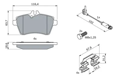 BOSCH 0 986 494 087 Dısk Balata A1904200220