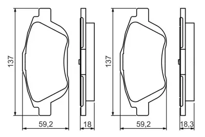 BOSCH 0 986 494 438 Fren Balatası 2008  208  C3  C3 Aırcross  C3 Pıcassog C4  C4 Cactus  Ds3 2008 1.2 Puretech 100  2008 425431