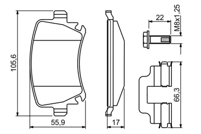 BOSCH 0 986 494 649 Dısk Balata Arka Vw-Caddy Touran Audı-Quatro Seat Skoda Gdb1551 Audı-A3-4-6 Vwgdb1622 1K0698451K