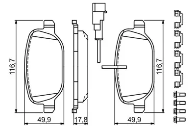 BOSCH 0 986 494 717 Dısk Balata 4c 08.2013 - ; 4c Spıder 10.2014 - (Bae) 77366753
