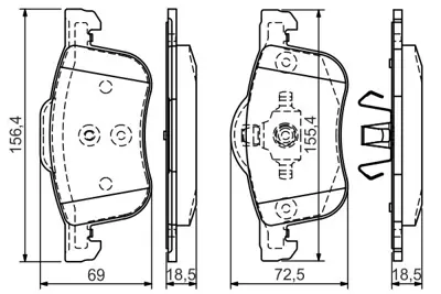 BOSCH 0 986 495 061 On Fren Balatası Volvo S60 01>s80 98 06 V70 I Iı 97> Xc70 00> 86349214