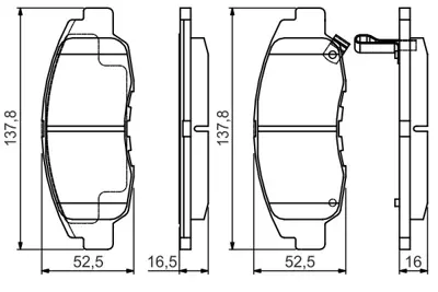 BOSCH 0 986 495 153 Dısk Balata Cıvıc 1.8 I Sedan 09.2005 - 08.2009; Cr-V 2.0ı 4wd 10.1995 - 08.2001; Cr-V 2.0 (Bae) H4502S10003